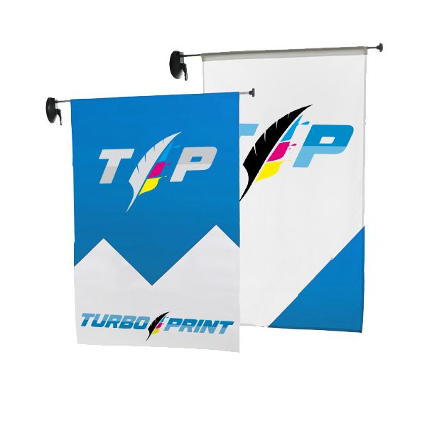 Bandiere per vetrina outdoor, sistema incl. stampa