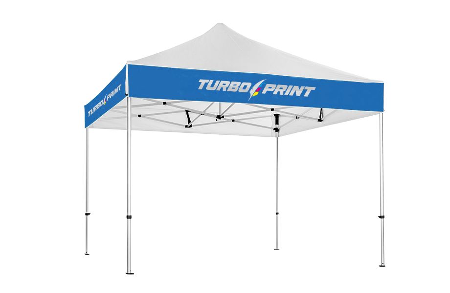 Gazebo con banner sostituibile, sistema e stampa