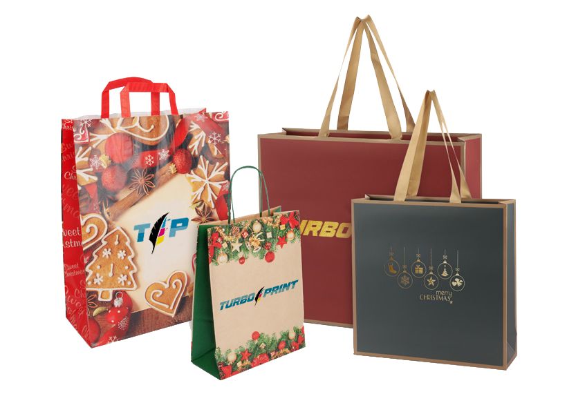 Shopper di Natale con motivo grafico