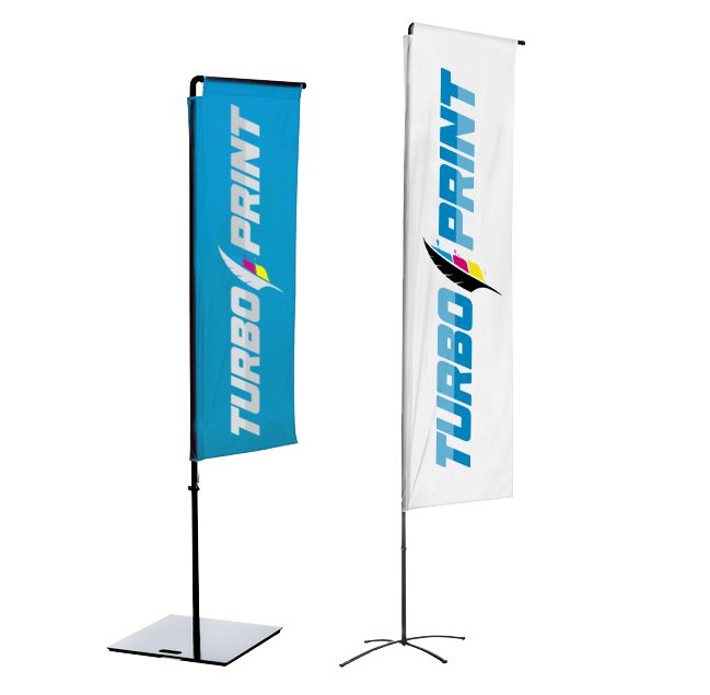 Bandiere ad ala con braccio, sistema incl. stampa