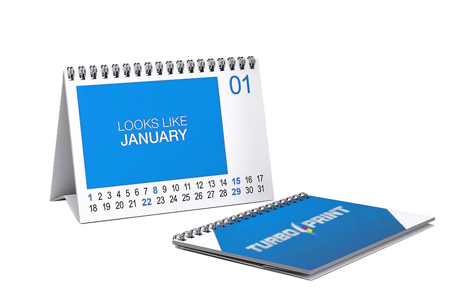 Calendari da tavolo con Wire-O e appoggio sul retro