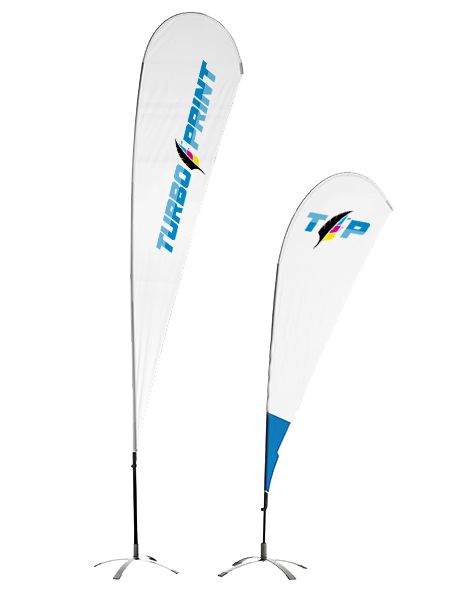 Bandiere a goccia, sistema incl. stampa