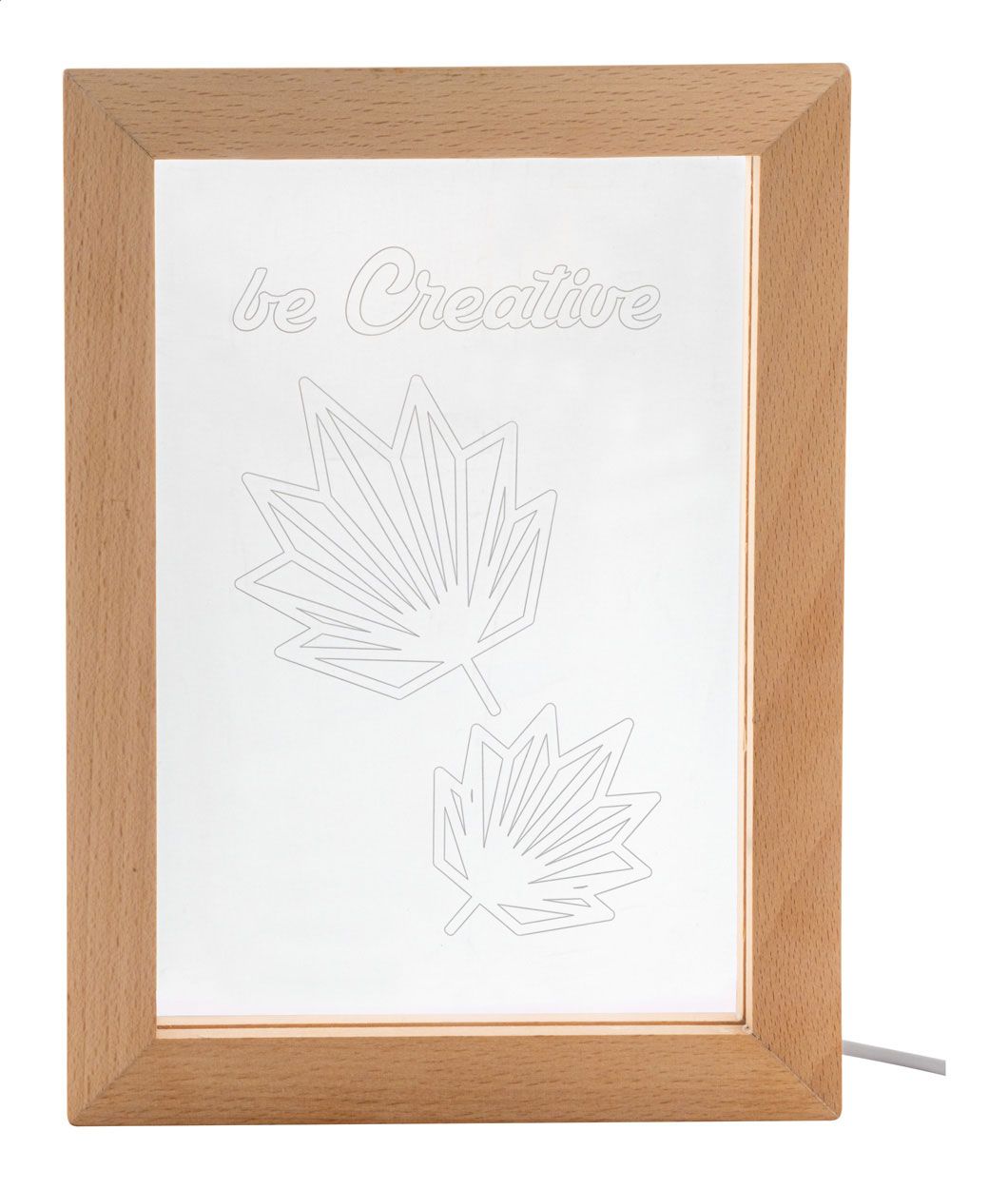 Woodiframe. trofeu cu lumină LED