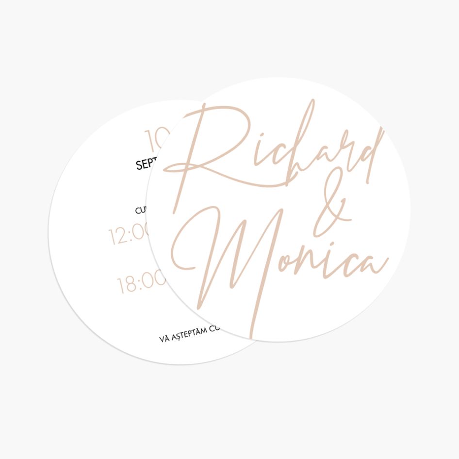 Invitații de nuntă tăiate atipic