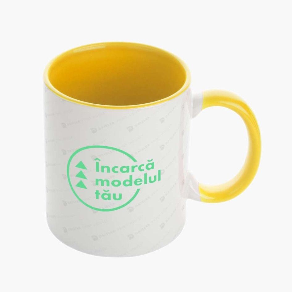 Cană cu mâner și interior color