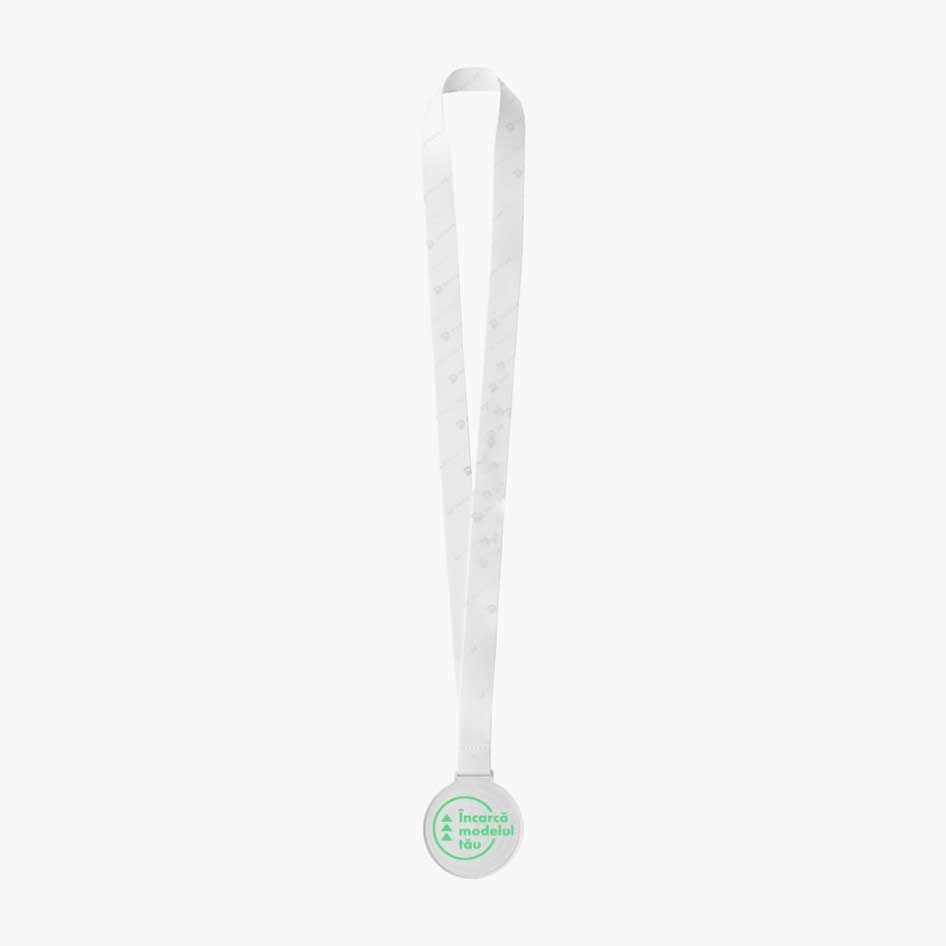 Medalie cu lanyard alb