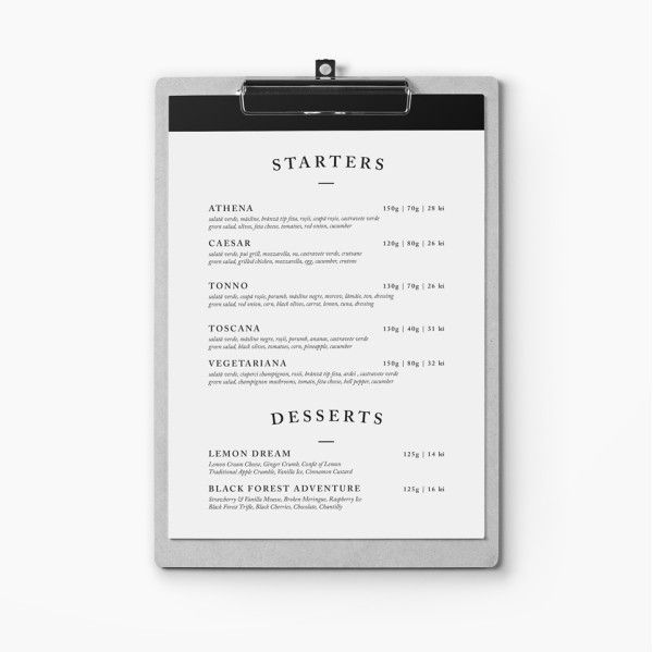 DESIGN - Meniu restaurant