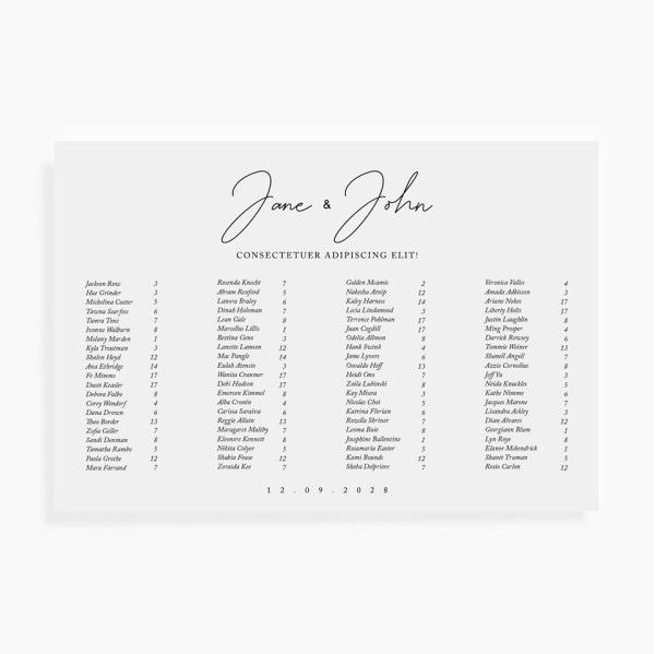 DESIGN - Listă de invitați pentru nuntă