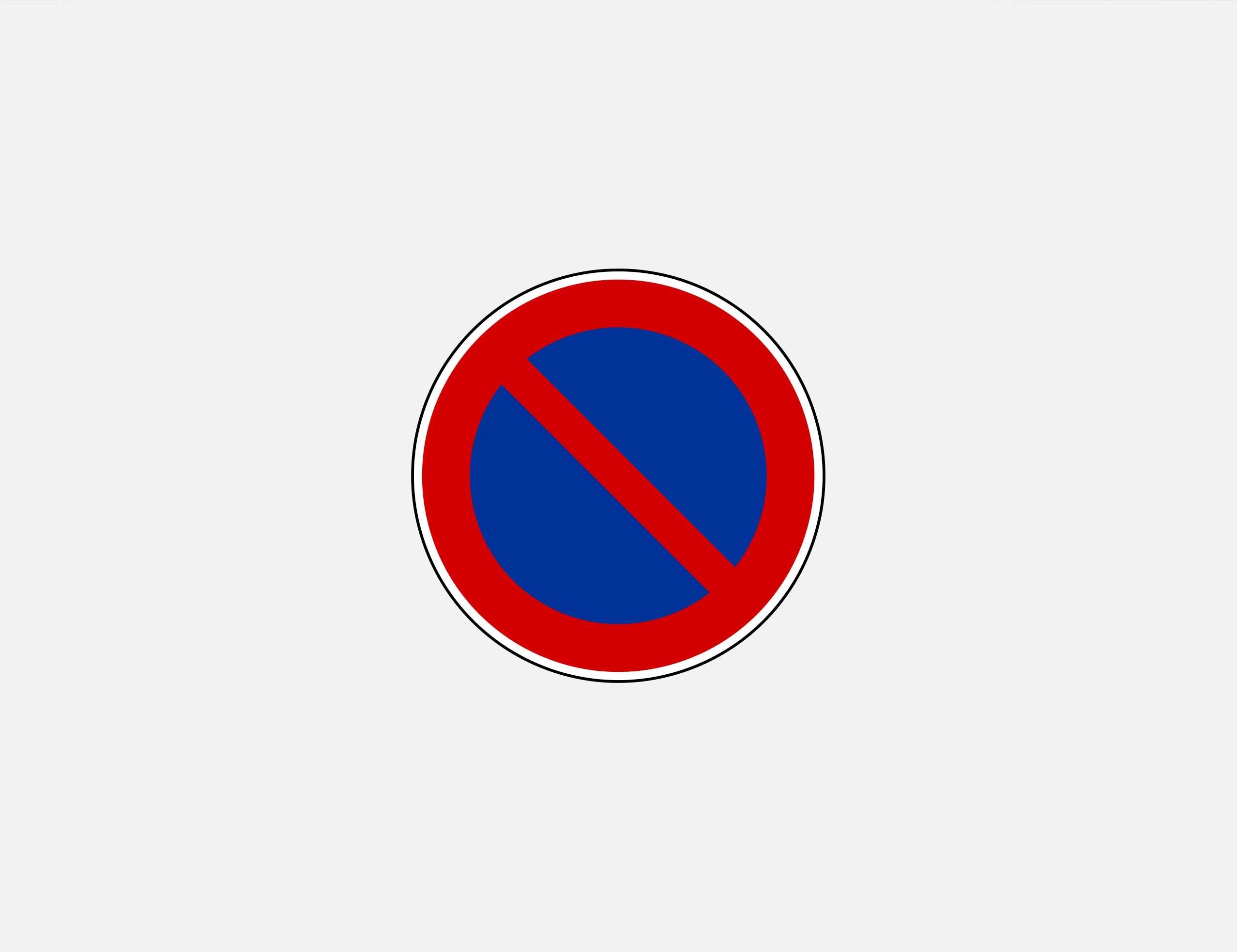 "No Parking" road sign