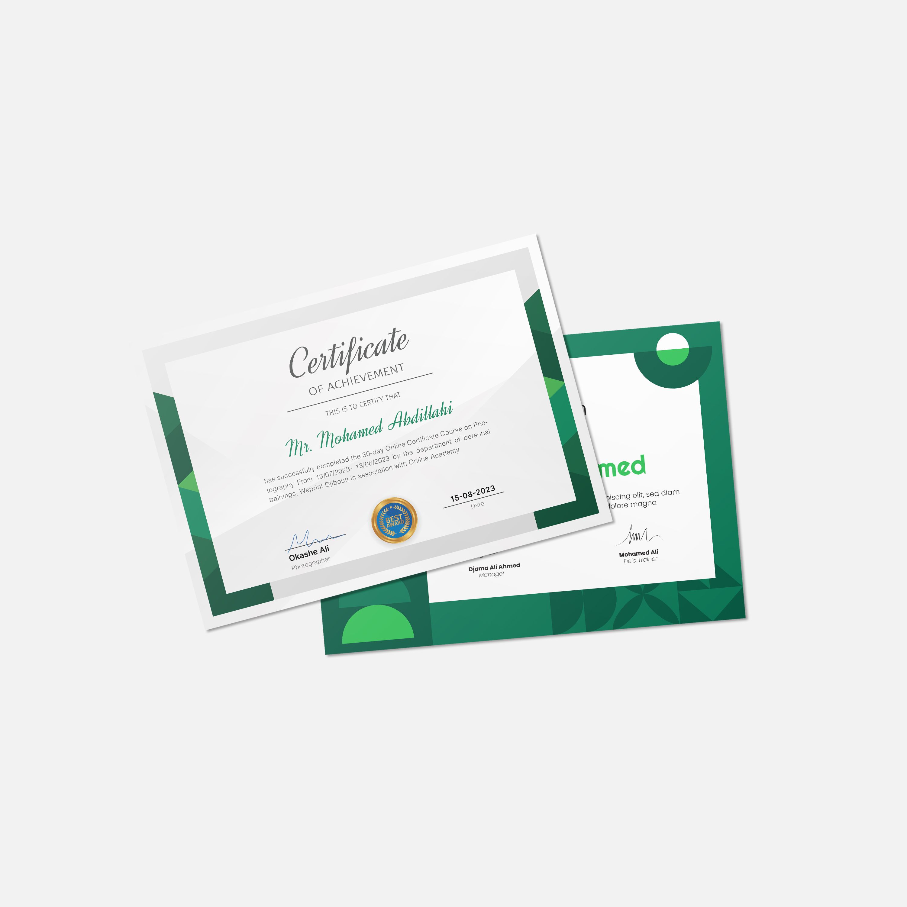 Certificates