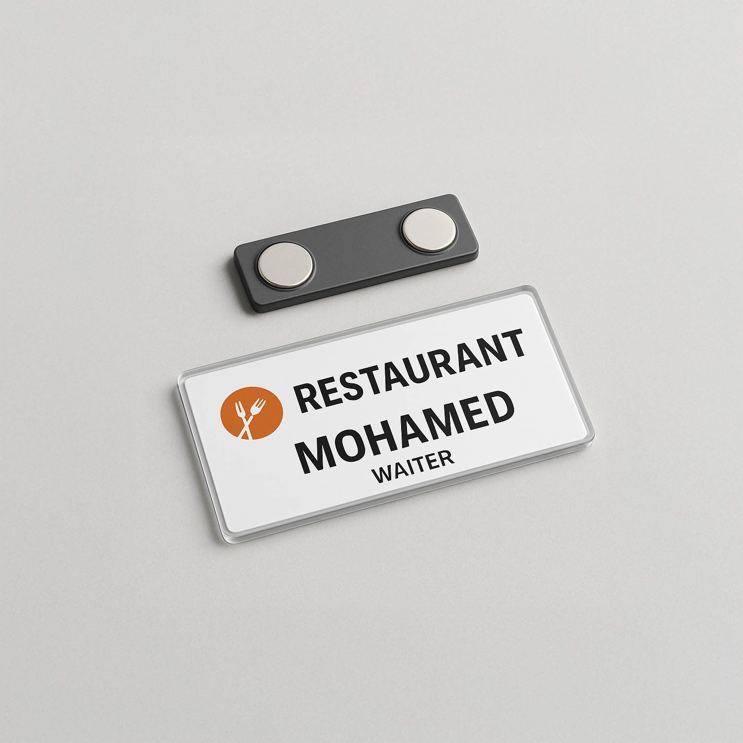 Badge nominatif en acrylique