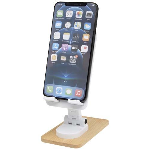 Supporto per telefono da tavolo pieghevole in plastica riciclata con dettagli in bambù Alfirk