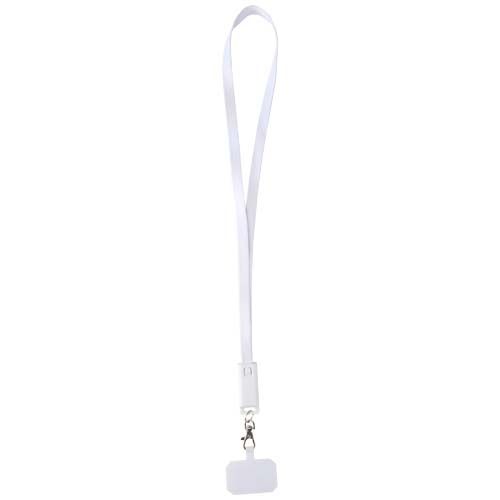 Lanyard per smartphone in plastica riciclata con cavo integrato per la sincronizzazione dati e la ricarica rapida 5 in 1 da 6
