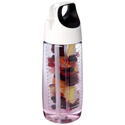 Borraccia sportiva in plastica riciclata da 700 ml con coperchio a scatto e infusore HydroFruit