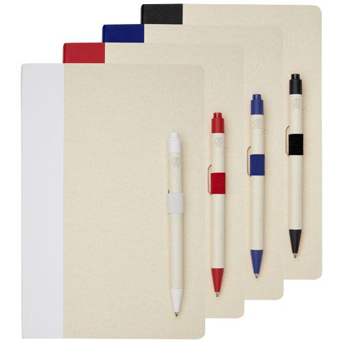 Set blocco note formato A5 e penna a sfera Dairy Dream realizzati con cartoni del latte riciclati