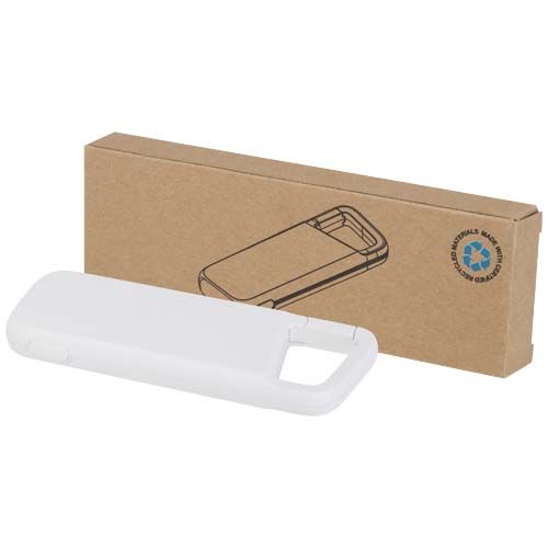 Power bank impermeabile in plastica riciclata da 5.000 mAh e 12 W con moschettone Alkes