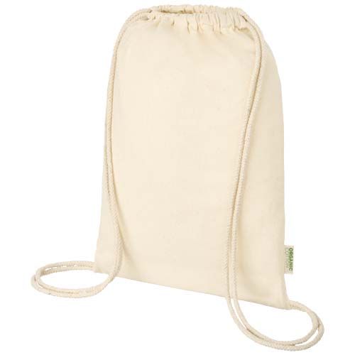 Borsa con cordoncino in tessuto biologico certificato OCS da 100 g/m² Odisha - 5L