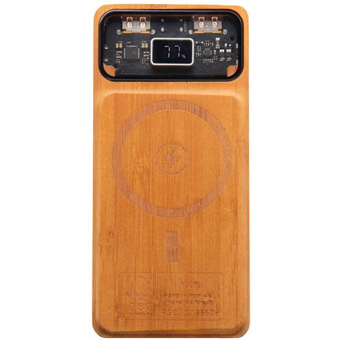 Power bank magnetico da 10.000 mAh e 15 W in legno SCX.design P48