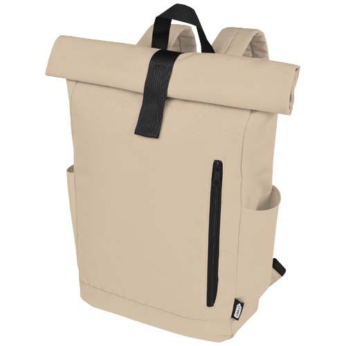 Zaino con chiusura arrotolabile per portatile da 15,6" in PET riciclato certificato GRS Byron 18L