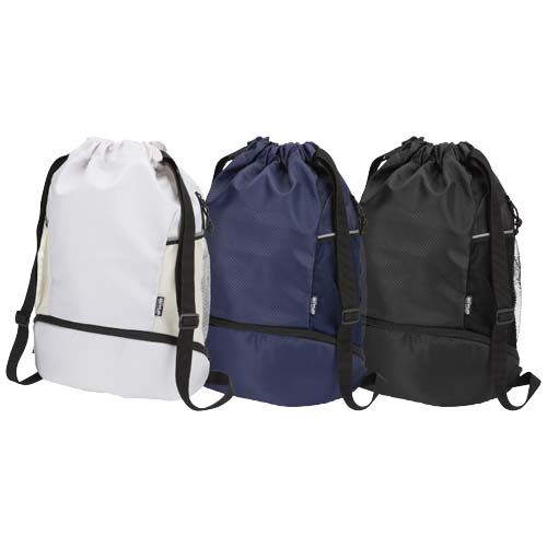 Borsa sportiva con cordoncino in materiale riciclato certificato GRS e scomparto inferiore da 18 litri Nomad