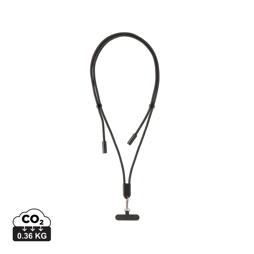Cavo lanyard 60W regolabile LoopAmp in rPET RCS 160cm