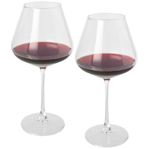 Set da 2 bicchieri da vino in vetro Rosso