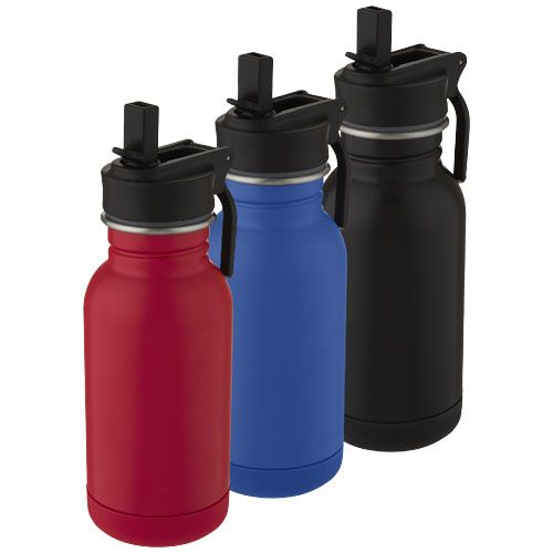 Borraccia sportiva Lina da 400 ml in acciaio inossidabile con cannuccia e anello