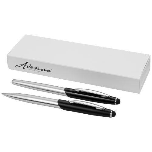 Set penna a sfera e penna roller con stylus Geneva (inchiostro blu)
