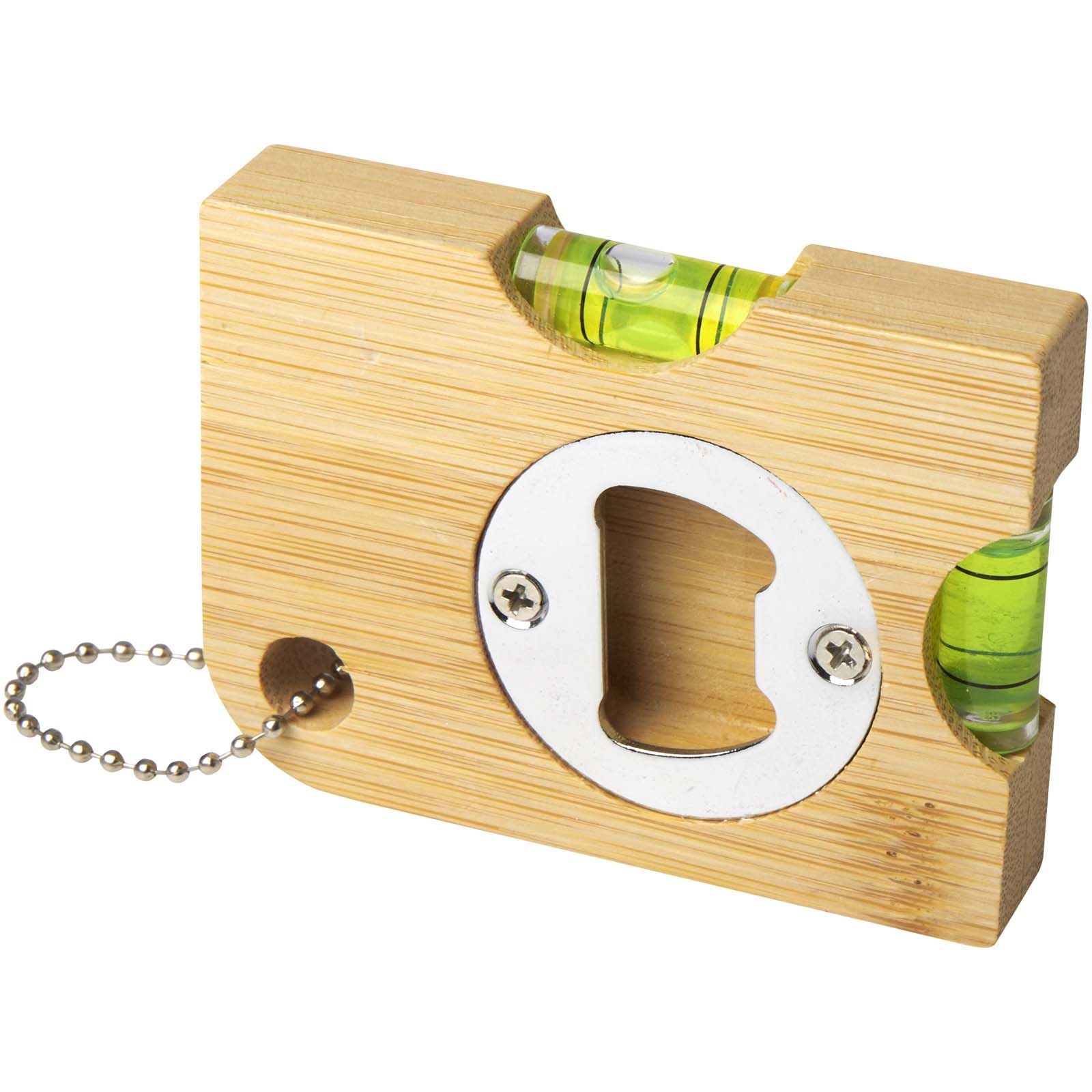 Apribottiglie in bambù con livella Levo