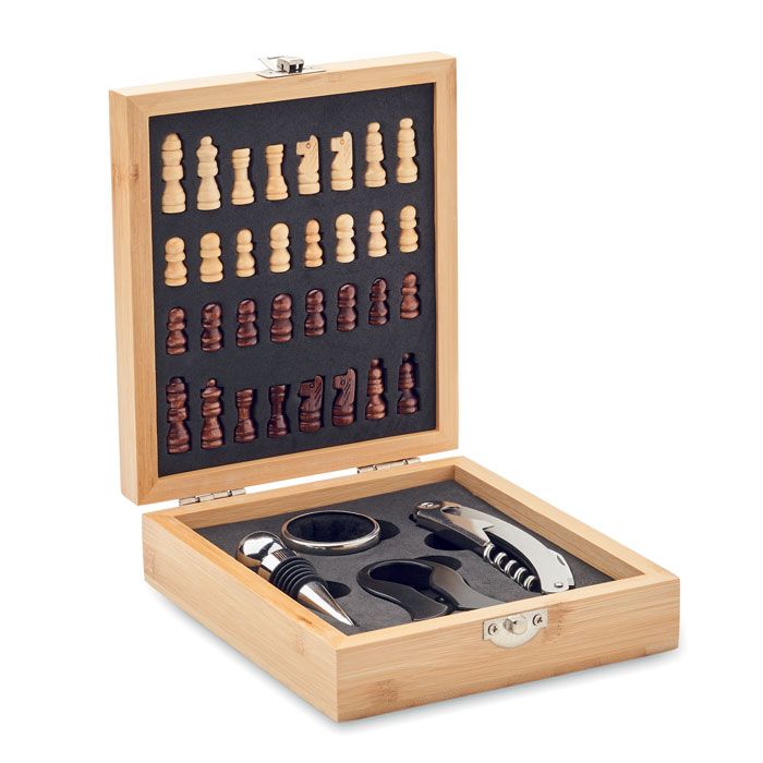 CHESSET. Set da vino con scacchiera