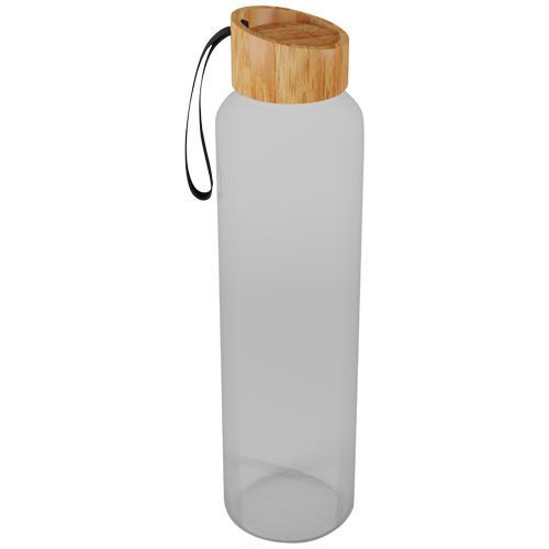 Borraccia in vetro borosilicato da 550 ml con custodia in silicone riciclato e coperchio in bambù SCX.design D21