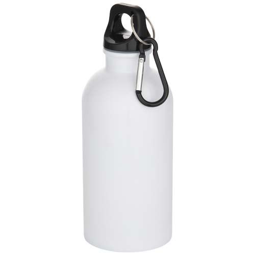 Borraccia da 400 ml in acciaio inossidabile certificato RCS a parete singola adatta per stampa a sublimazione con moschettone Oregon