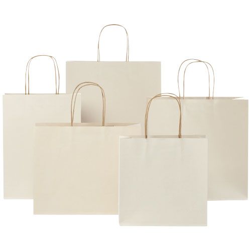 Shopper in carta da 150g/m2 realizzato con scarti agricoli con manici intrecciati - 24 x 9 x 24 cm