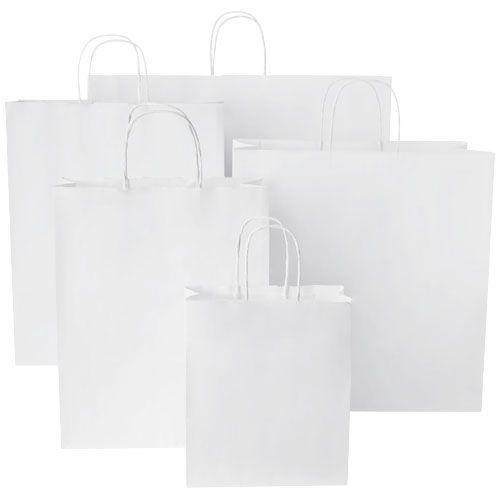 Sacchetto in carta Kraft da 90-100 g/m2 con manici intrecciati - 49,5 x 14 x 44 cm