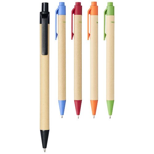 Penna a sfera Berk in cartone riciclato e plastica derivata dal mais (inchiostro nero)