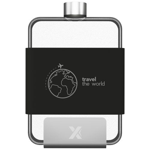 Borraccia con custodia in silicone da 450 ml piatta in Tritan SCX.design D20