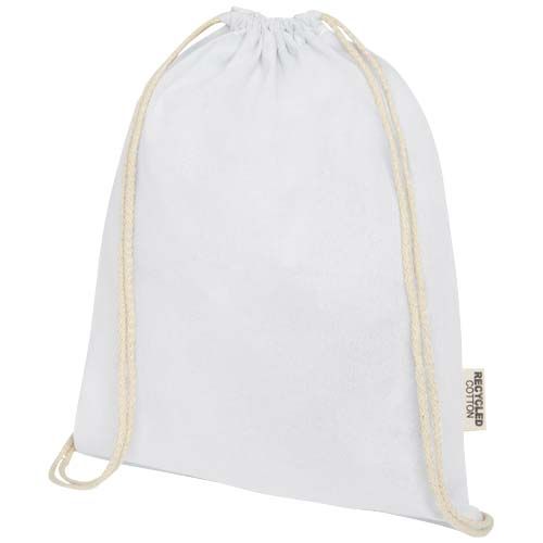 Borsa con cordoncino in cotone riciclato certificato GRS da 140 g/m² Oregon