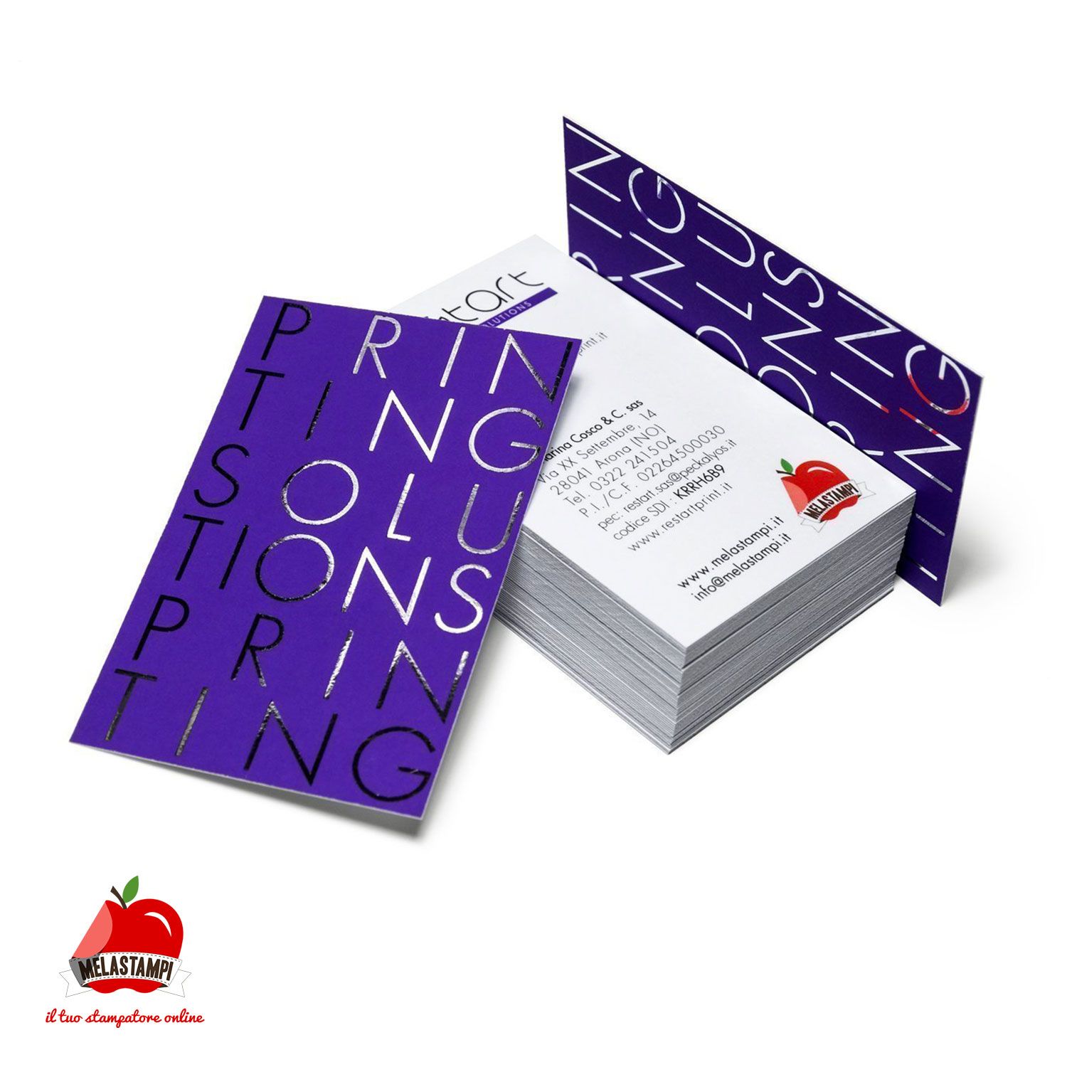 Biglietti da visita con lamina oro o argento