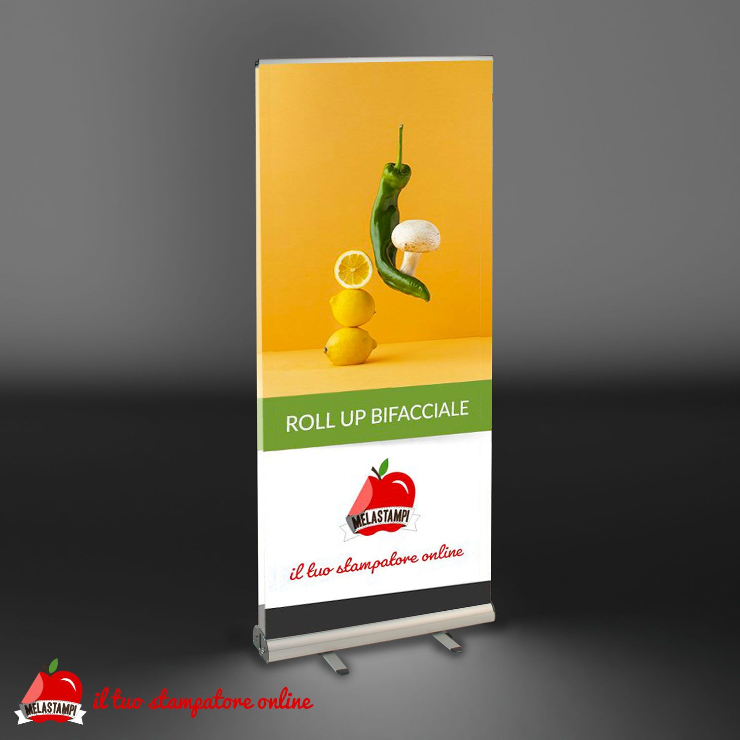 Roll-up bifacciale