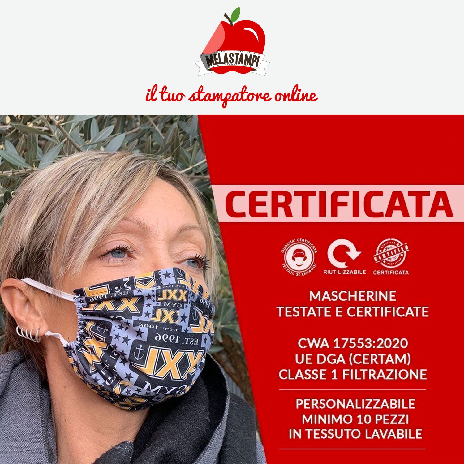 Mascherine in microfibra personalizzate