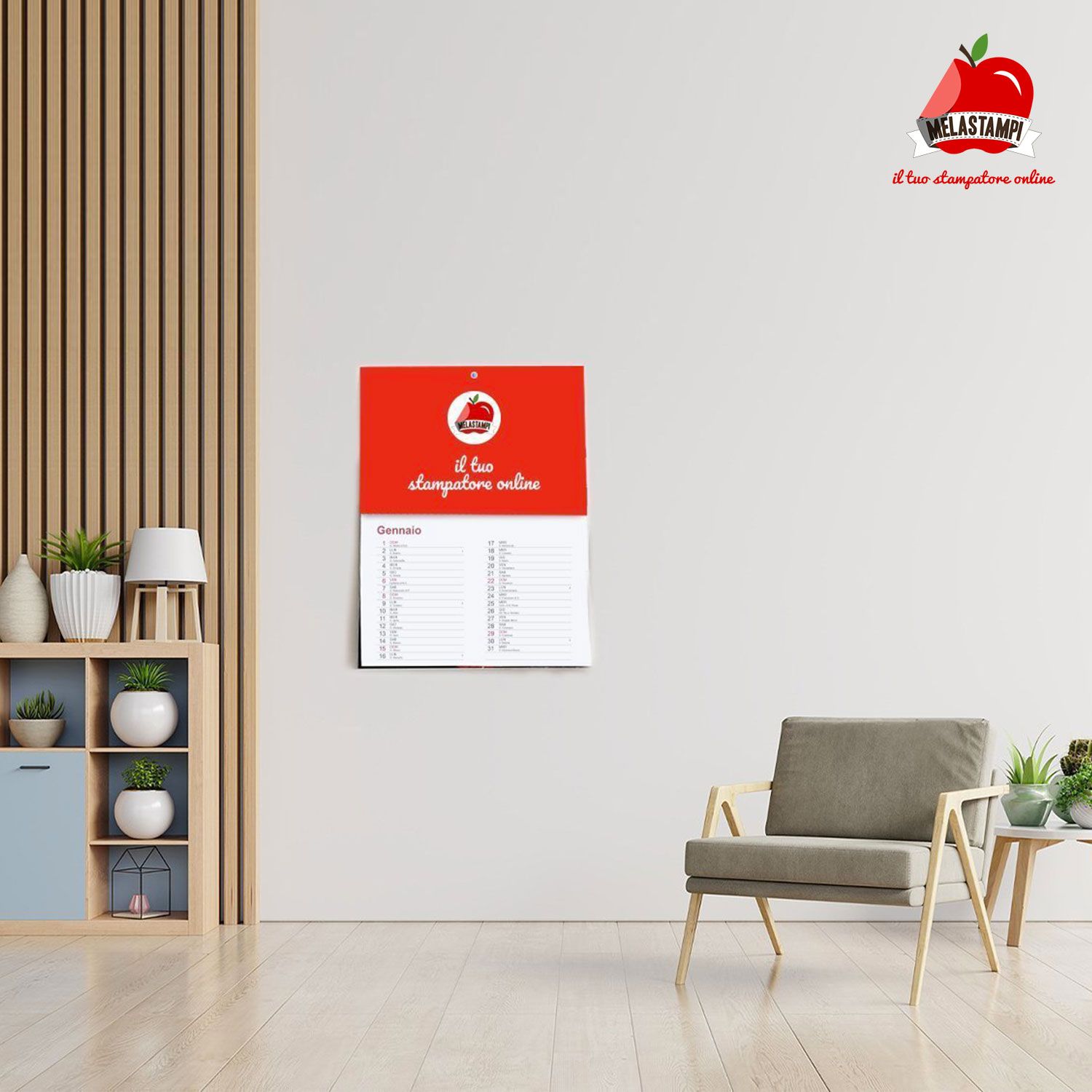 Calendario da parete a punti metallici