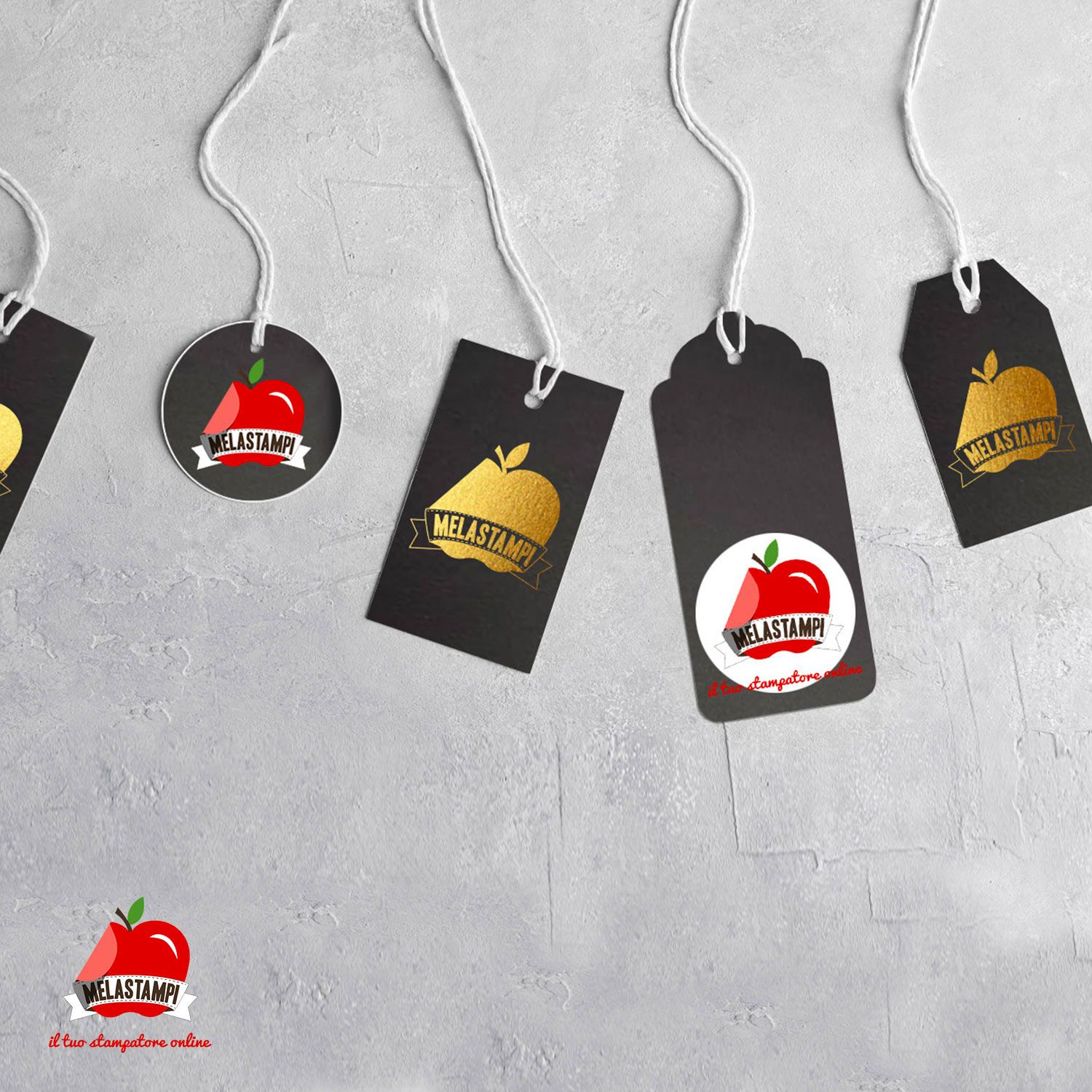 Cartellini sagomati colori speciali su cartoncini colorati