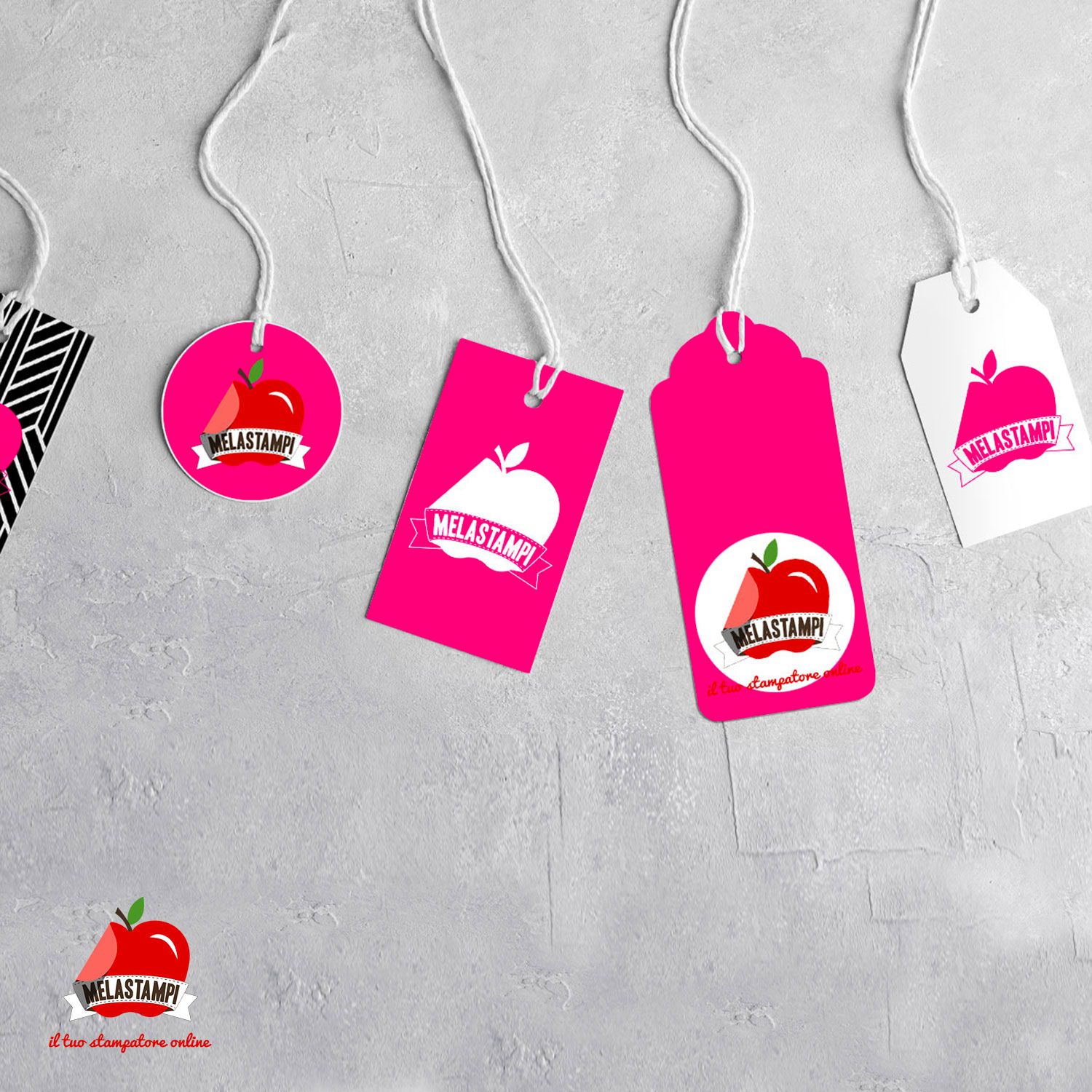 Cartellini sagomati COLORI FLUO