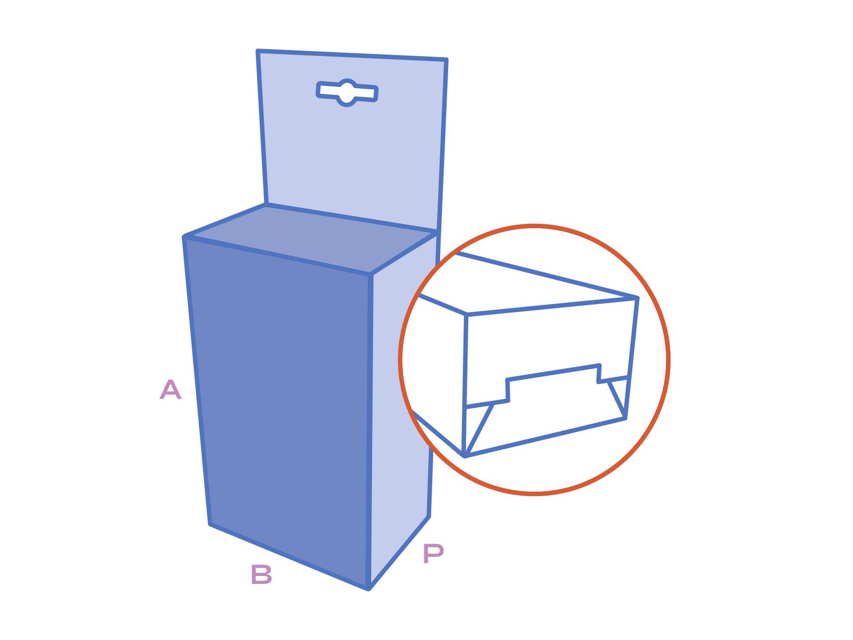 Hanging box with snap lock base