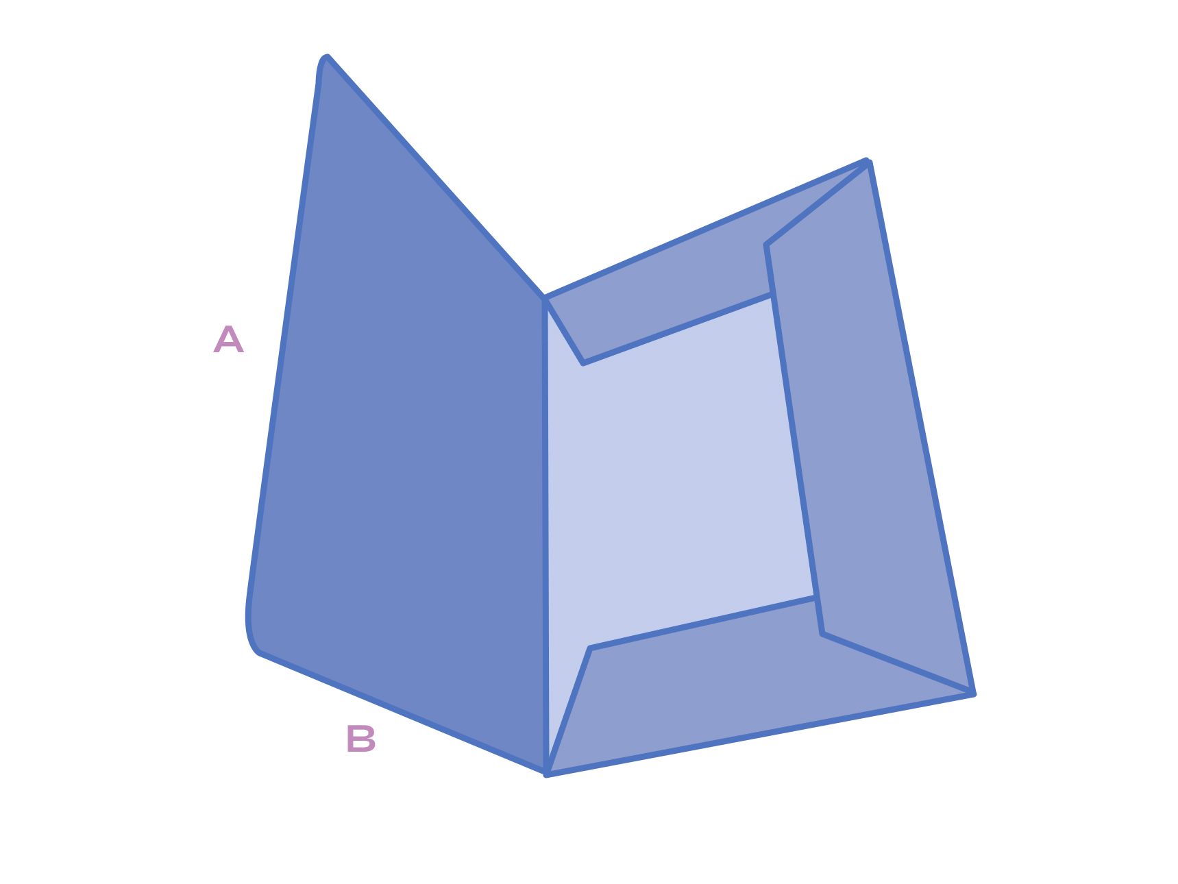 Folder with three-flap pocket