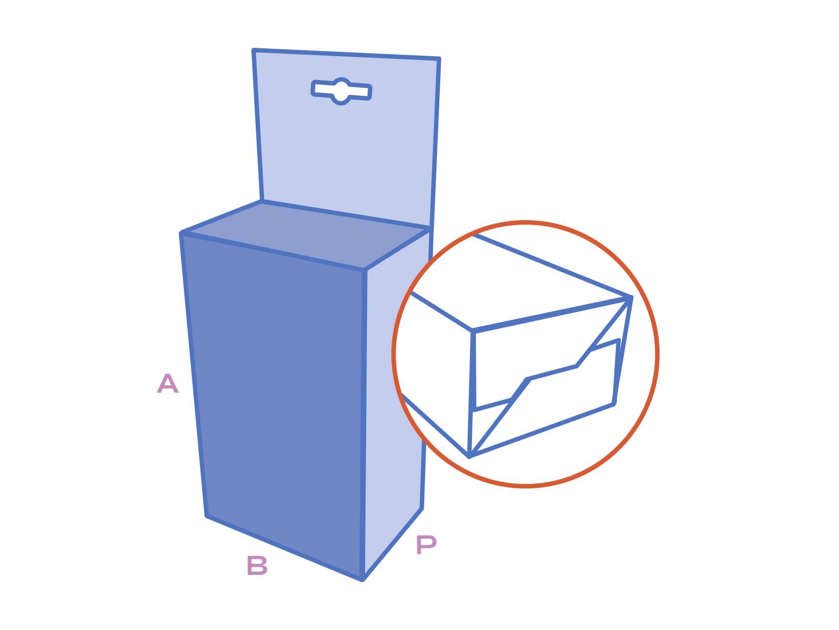 Hanging box with crash lock base