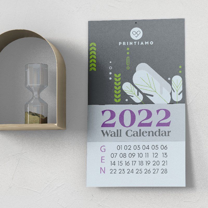 Calendario da muro con punto metallico