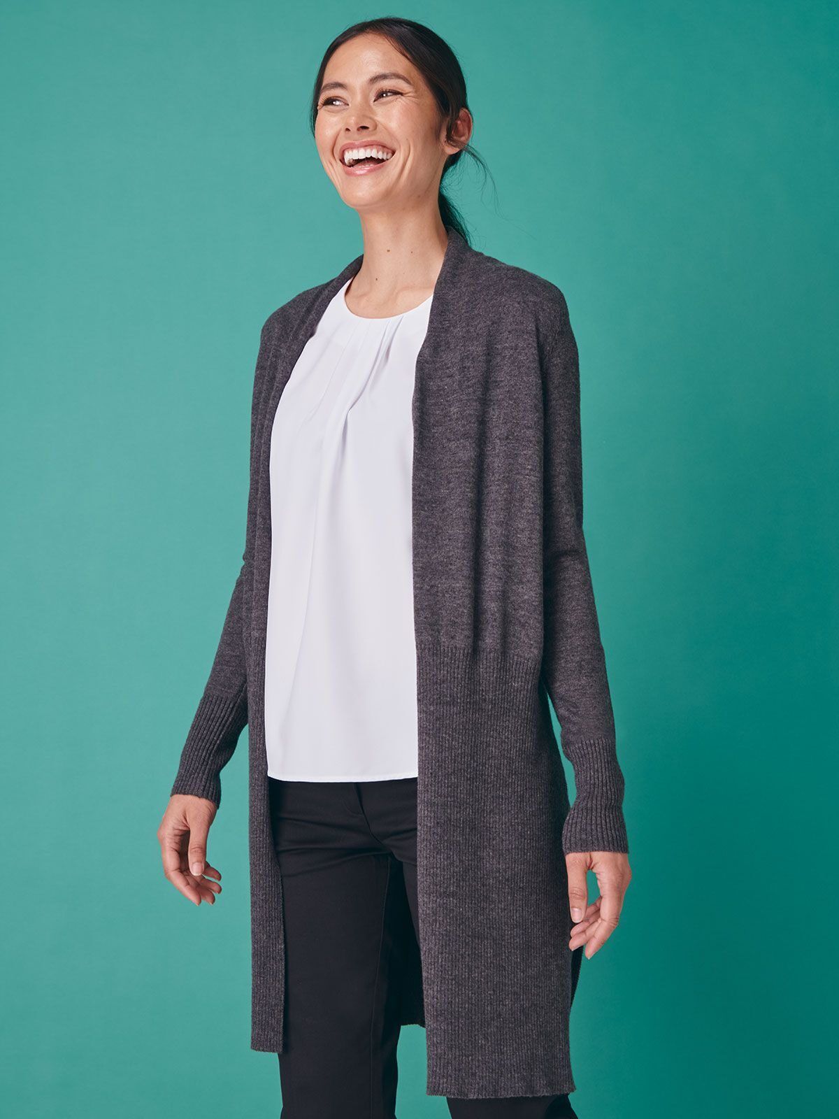 Ladies' Longline Open Cardigan - Henbury