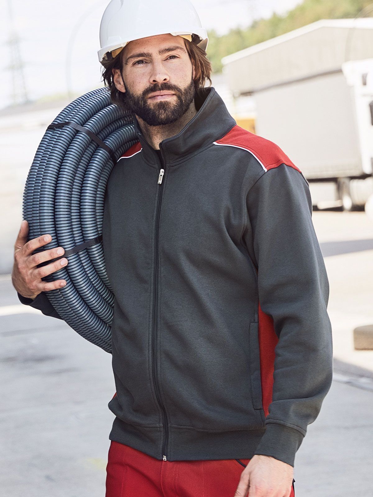 Men's Workwear Sweat Jacket - Color - daiber