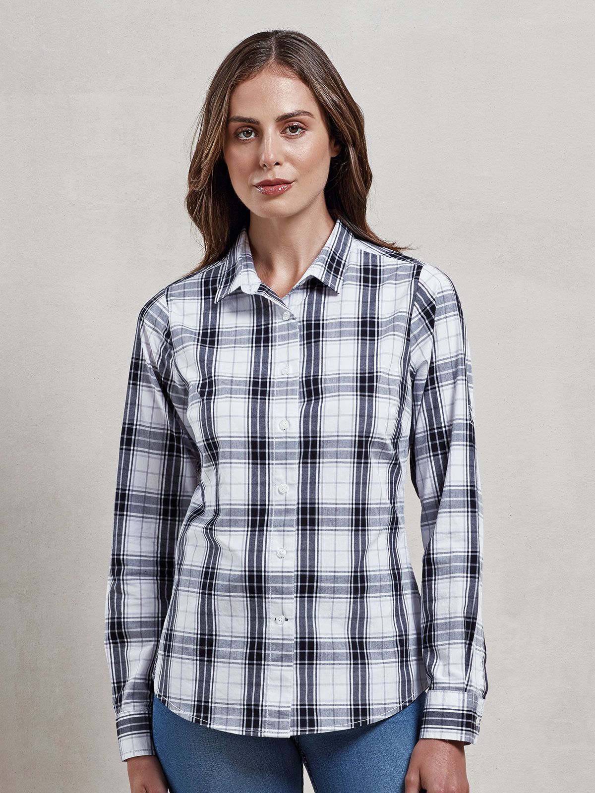 Ladies' LSL 'Ginmill' Check Cotton Bar Shirt - Premier